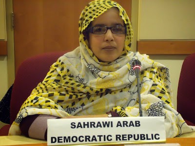Fatma Mehdi, SG de l'Union nationale des femmes sahraouies. D. R.